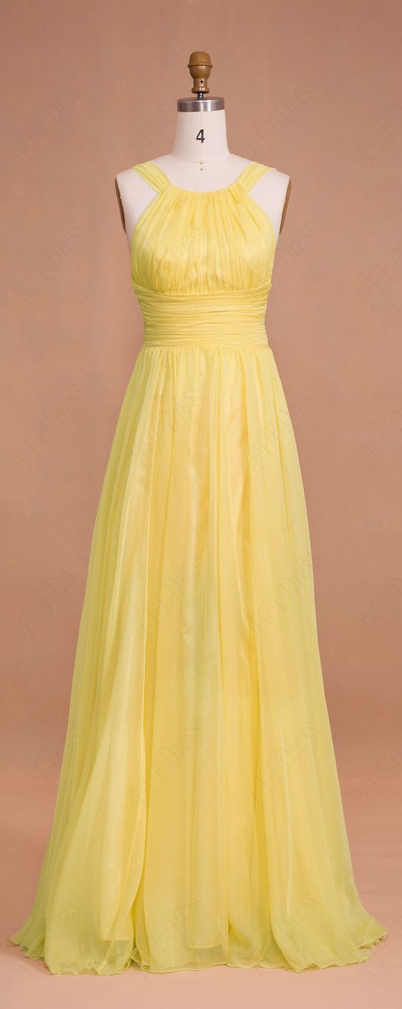 Yellow Prom Dresses,prom Gown, Evening Dress,chiffon Prom Dress,sexy Evening Gowns,yellow Formal Dress,wedding Guest Prom Gowns,2017 Evening