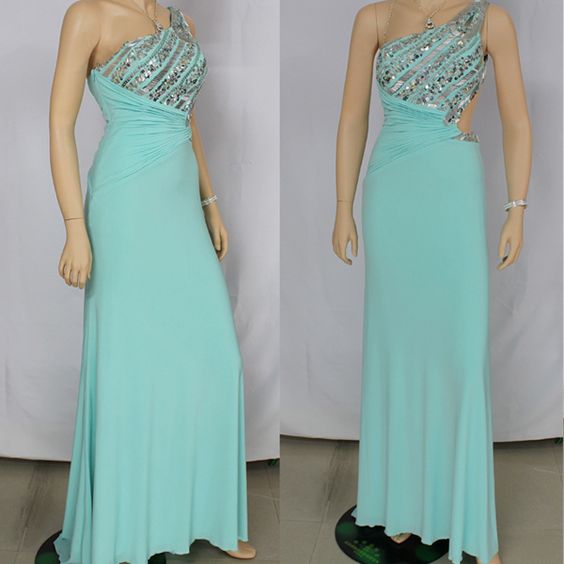 Charming Prom Dress,chiffon Prom Dress,beading Prom Dress,one-shoulder Evening Dress