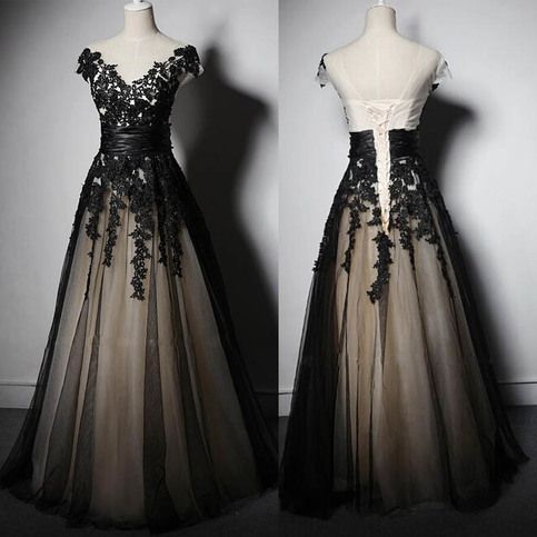 Charming Prom Dress,appliques Prom Dress,lace-up Prom Dress,tulle Evening Dress
