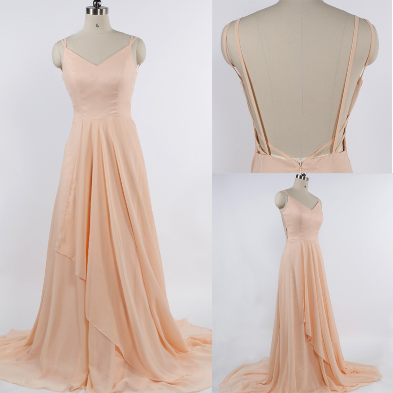 Charming Prom Dress,chiffon Prom Dress,spaghetti Straps Prom Dress,v-neck Evening Dress, Formal Occasion Dresses,formal Dress