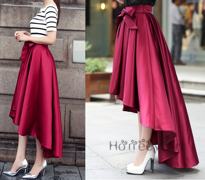 Skirt,Fashion Spring Skirt,Modest Skirt,Autumn Red Skirt,Women Skirt ...