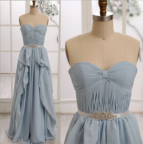 Elegant Chiffon Evening Dress A-line Evening Dress Sweetheart Evening Dress Long Prom Dress