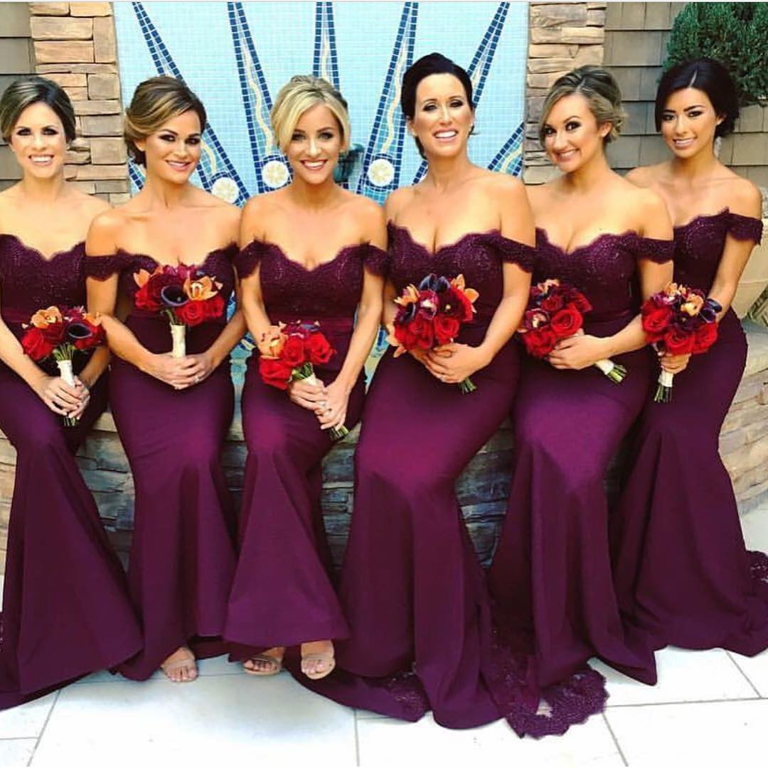 Burgundy Color Bridesmaid Dresses