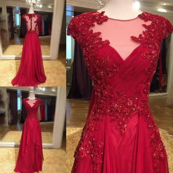 Red Prom Dresses,prom Dress,red Prom Gown,lace Prom Gowns,elegant Evening Dress,modest Evening Gowns,simple Party Gowns,2017 Lace Prom Dress