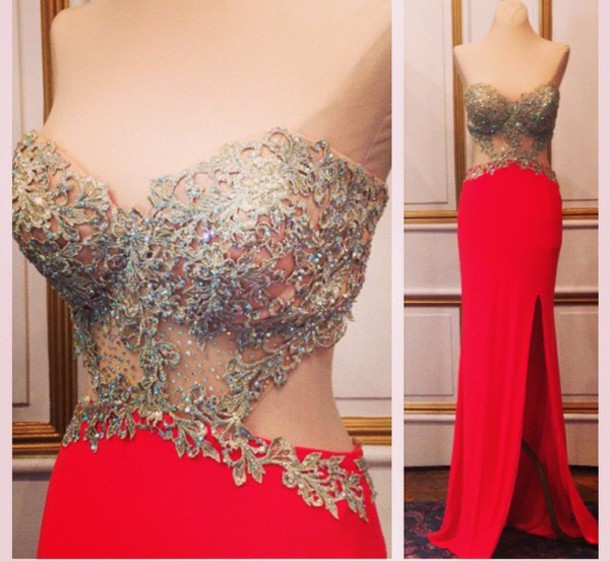 Red Prom Dresses,open Back Prom Gowns,backless Prom Dresses,slit Party Dresses 2017,long Prom Gown,open Backs Prom Dress,split Evening