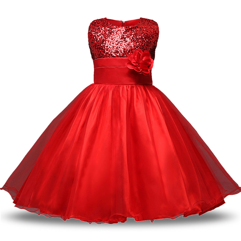 Teen Girl Clothes Christmas Tutu Flower Kids Dresses For Girls Wedding Wear Baby Girls Kids Ceremonies Party Costumes 4-12 Years