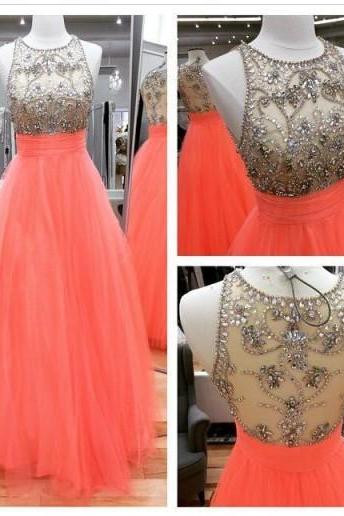 Sleeveless Jewel Neck Iullsion Above Aline Prom Dress With Crystals Sequins Dress 2016 Long Special Dress Fashion Style Bling Dress Sparked