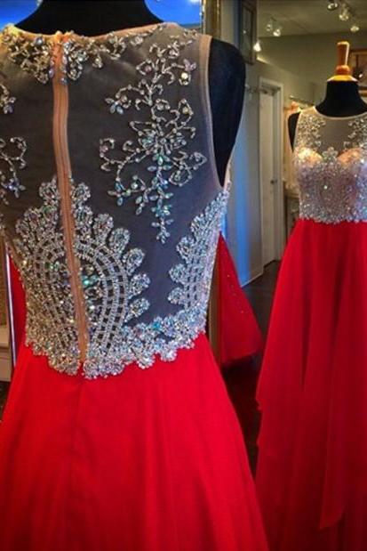 Red Prom Dressdeep V Prom Dress High Collar Dress, Beading Prom Dress Long Prom Dress Fashion Prom Dresses Prom Dress Cocktail Evening Gown For