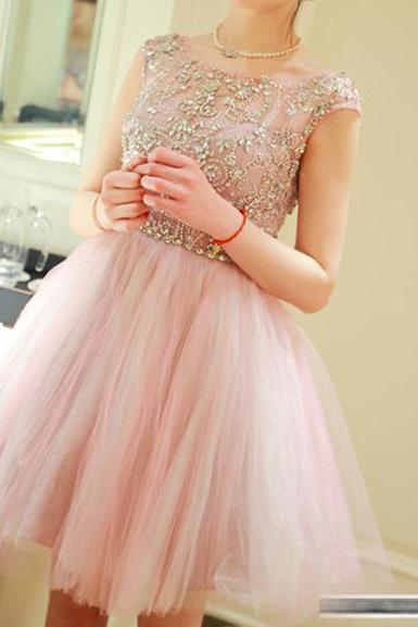 Pink Prom Dress, Homecoming Dress, Lovely Homecoming Dress, Dress For Graduation, Occasion Dress, Junior Homecoming Dress, Short Prom Dress,