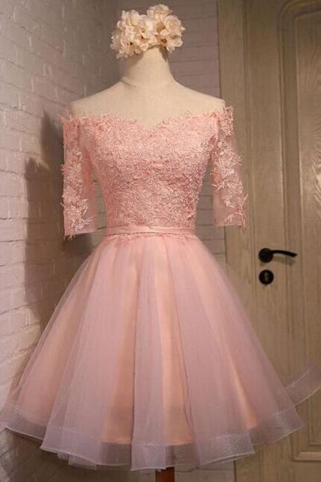 Lace Homecoming Dress, Short Sleeve Homecoming Dress, Homecoming Dress, Lace Up Homecoming Dress, Lovely Prom Dress, Party Dress, Homecoming