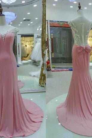 Elegant Prom Dress, Junior Prom Dress, Dusty Pink Prom Dress, Long Prom Dress, Charming Prom Dress, Unique Prom Dress, Prom Dress, Evening Dress