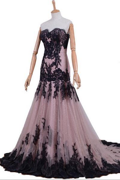 Long Prom Dress, Lace Prom Dress, Tulle Prom Dress, Lace Up Prom Dress, Charming Prom Dress, Black Lace Prom Dress, Prom Dress, Modest Prom