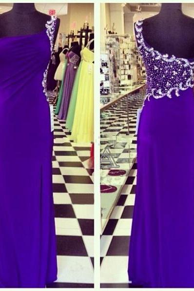 Long Prom Dress, Purple Prom Dress, One Shoulder Prom Dress, Gorgeous Prom Dress, Floor-length Prom Dress, Elegant Prom Dress, Prom Gown,