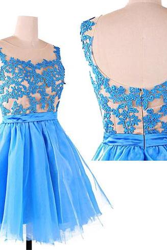 Lace Prom Dress, Blue Prom Dress, Prom Dress, Short Prom Dress, Simple Prom Dress, Custom Prom Dress, Party Dress