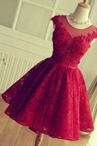 Short Prom Dress,red Homecoming Dress ,lace Homecoming Dress ,lovely Homecoming Dress ,junior Prom Dress , Prom Dress , Cocktail Dresses,