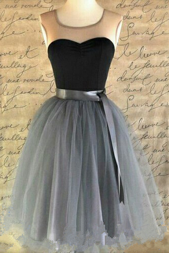 Prom Gowngray Homecoming Dress,short Prom Dresses,tulle Homecoming Gowns,grey Prom Gown,cute Cocktail Dress,black Homecoming Dresses 2016 For