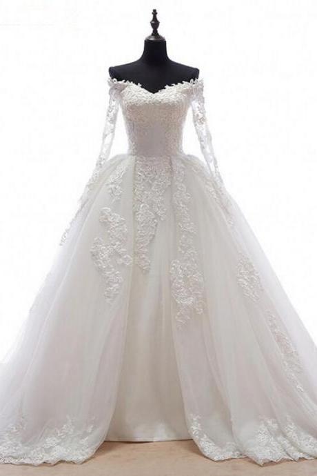 Latest Design Wedding Dress, Lace Wedding Dress, Long Sleeve Wedding Dress, Vintage Wedding Dress, Bride Wedding Gown, Long Wedding Dressfloor