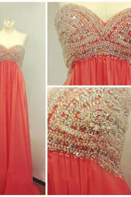 Sweetheart Prom Dresses,a-line Prom Dress,beading Prom Dress,simple Prom Dress,chiffon Prom Dress,modest Evening Gowns,elegant Party
