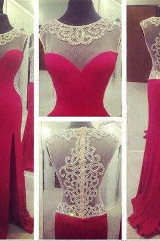 Red Prom Dresses,open Back Prom Gowns,backless Prom Dresses,mermaid Party Dresses,long Prom Gown,open Backs Prom Dress,split Evening Gowns,slit