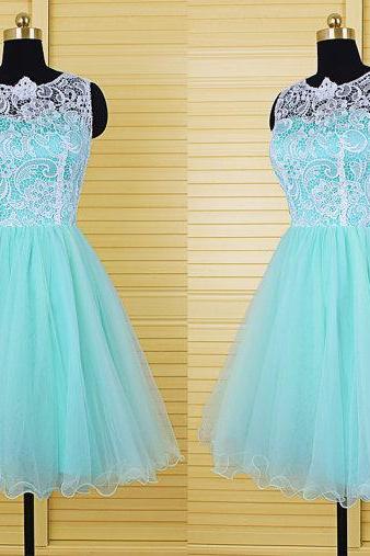 Lovely Short Tulle And Lace Homecoming Dresses Charming Mini Party Dresses