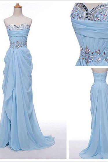 Charming Prom Dress,chiffon Prom Dress,sweetheart Prom Dress,beading Prom Dress,a-line Evening Dress