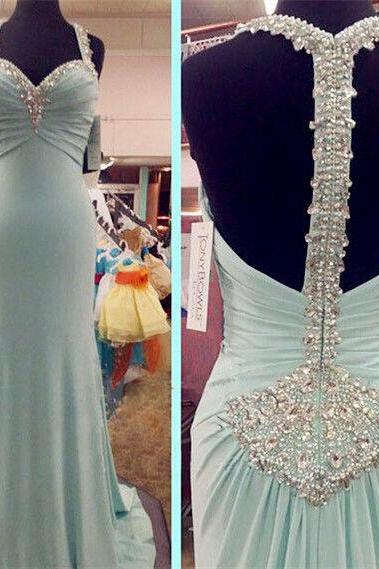 Charming Prom Dress,halter Prom Dress,beading Prom Dress,chiffon Prom Dress,backless Evening Dress