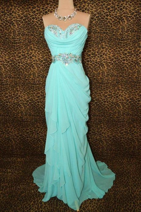 Charming Prom Dress,sequined Prom Dress,mermaid Prom Dress,chiffon Prom Dress,strapless Prom Dress