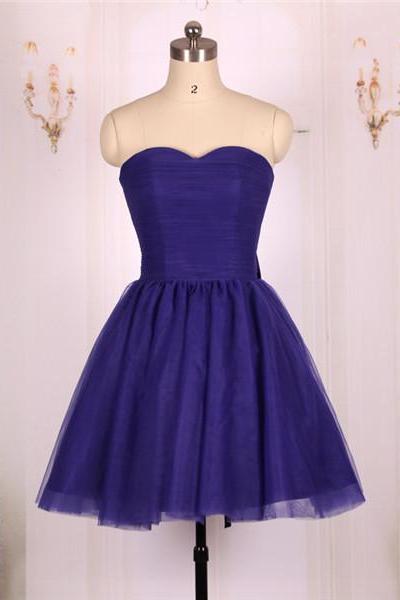 Ball Gown Sweetheart Tulle Short Regency Purple Prom Dresses Gowns 2016,formal Evening Dresses Gowns, Homecoming Graduation Cocktail Party
