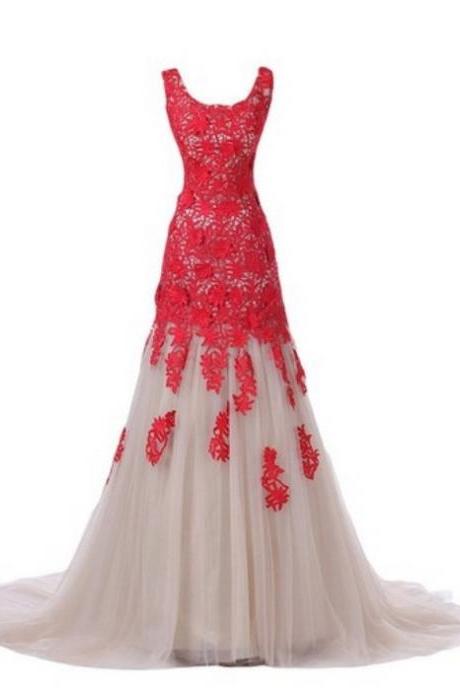 Red Prom Dresses,mermaid Prom Dress,red Prom Gown,lace Prom Gowns,elegant Evening Dress,modest Evening Gowns,simple Party Gowns,lace Prom Dress