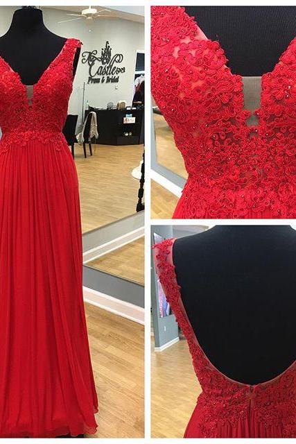 Red Prom Dresses,prom Dress,red Prom Gown,lace Prom Gowns,elegant Evening Dress,modest Evening Gowns,simple Party Gowns,2017 Lace Prom Dress