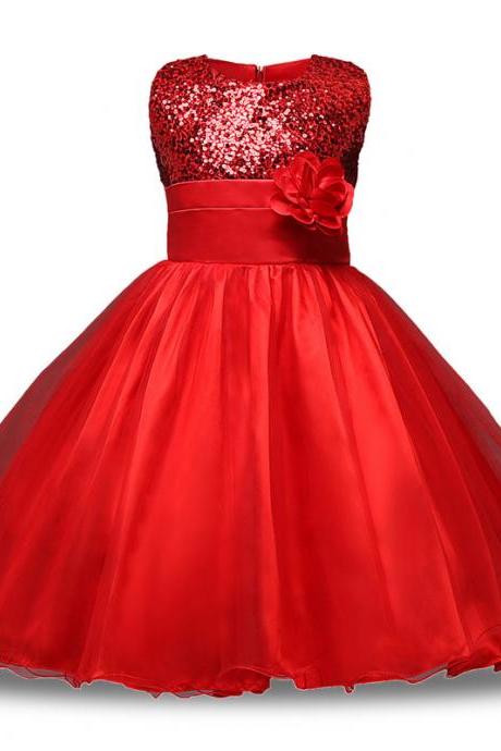 Teen Girl Clothes Christmas Tutu Flower Kids Dresses For Girls Wedding Wear Baby Girls Kids Ceremonies Party Costumes 4-12 Years