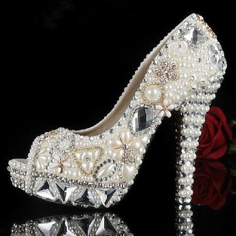 Pearl Wedding Shoes, Brida..