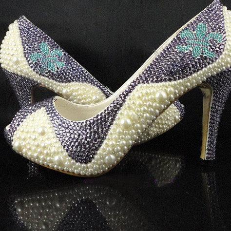 Pearl Wedding Shoes, Brida..