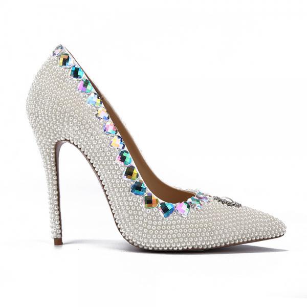  White Pearl Wedding Shoes..